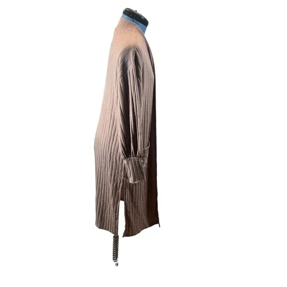 NWT Status by Chenault Ribbed Duster Cardigan Women Camel Size Small Casualwear - Picture 8 of 10
